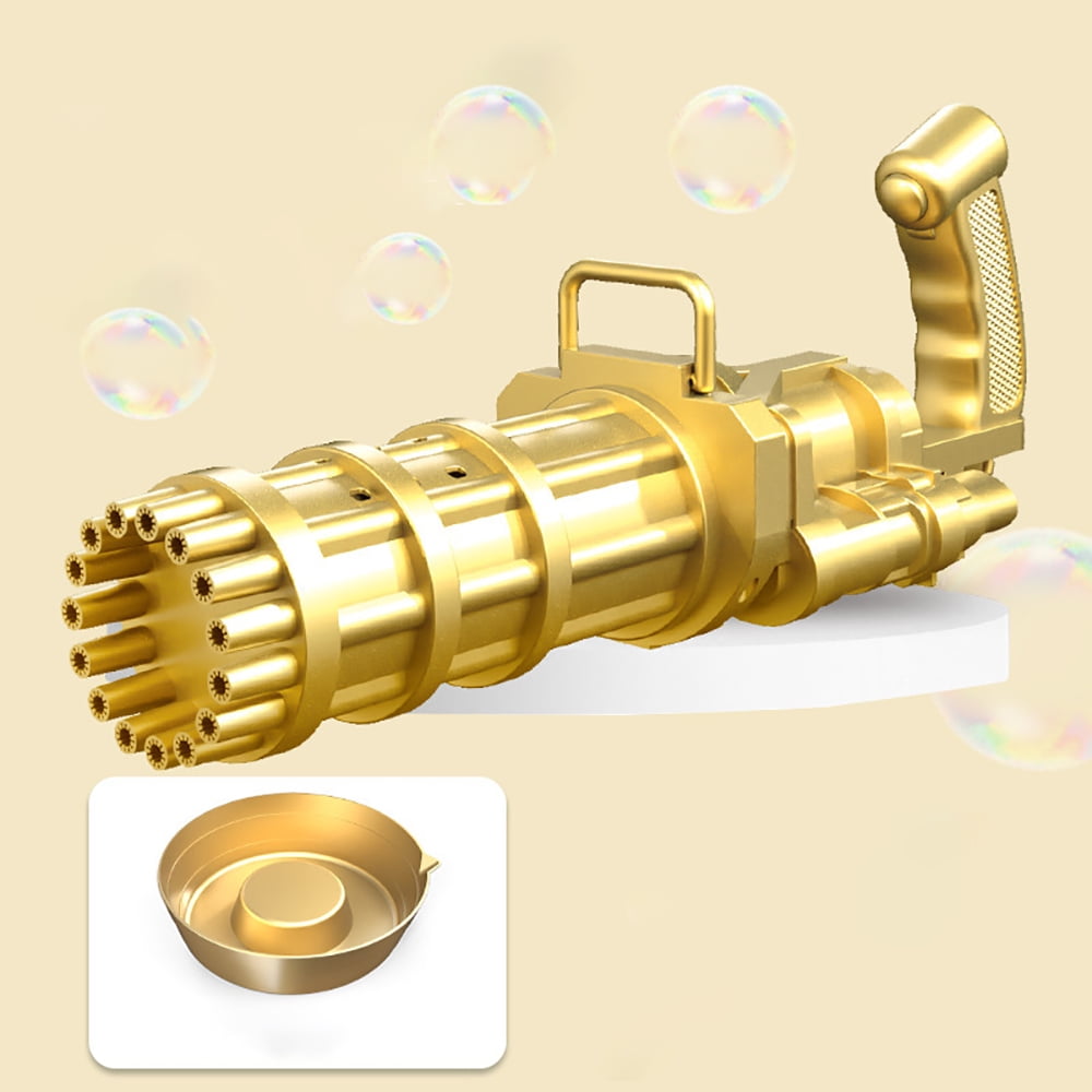Gatling Bubble Machine 2021 Cool Automatic Gatling Bubble Gun , 15Hole Novelty Electric Bubble