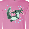 thumbnail image 4 of Inktastic Cute Axolotl Swimming with Bubbles Long Sleeve T-Shirt, 4 of 5