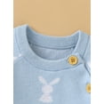 thumbnail image 6 of wsevypo Newborn Baby Bunny Romper Infant Knited Easter Outfits Long Sleeve Jumpsuit for Boys Girls One Piece Overall, 6 of 8