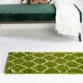 thumbnail image 4 of Unique Loom Trellis Shag Collection Area Rug - Ruby (2' x 5' Runner Green/Ivory), 4 of 12