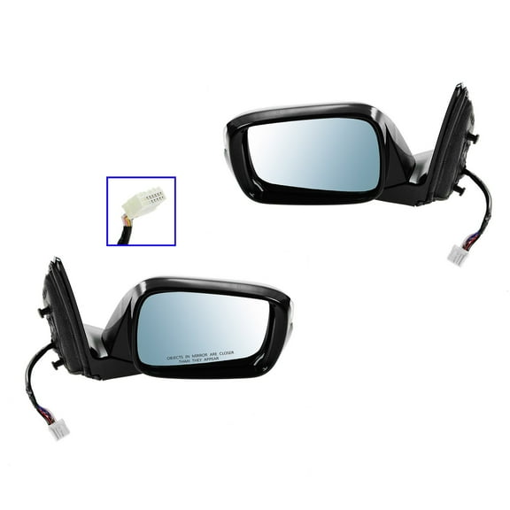 TRQ Mirrors Power Heated Memory Turn Signal Blue Tint Pair Set for 10-13 MDX MRA09281