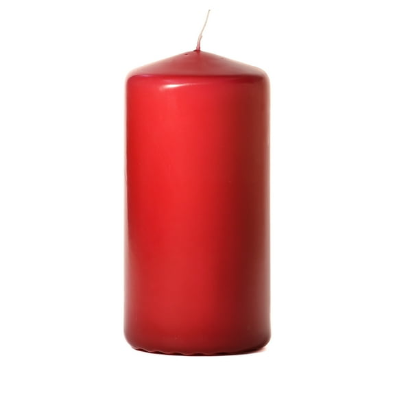 6 Pcs, 3x6 Raspberry Pillar Candles Unscented 3 in. diameterx6 in. tall