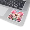 thumbnail image 3 of Hello Valentine’s Day Brittany Spaniel Flower Crown Romantic Pink Floral Vinyl Sticker Brittany Dog Lover Gifts Idea Waterproof Decal Art Decor - 00031, 3 of 5