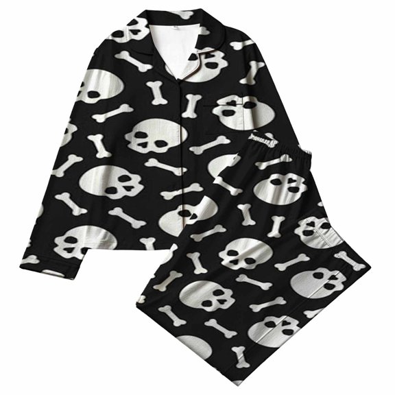 CONZONE Halloween Pajamas for Toddler Girls Printed Long Sleeve Button Down Tops and Pants Hallowmas Loungewear Soft 2 Piece Girls Pjs Set Size 3-4 Years