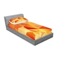 thumbnail image 2 of Ambesonne Abstract Fitted Sheet & Pillow Sham Set, Orange Triangles Art, Twinxl, Orange and Yellow, 2 of 2