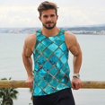 thumbnail image 6 of Pofeuu Square Glass Mosaic Print Men's Workout Tank Tops Sleeveless Muscle Gym Shirt Quick Dry-4X-Large, 6 of 7