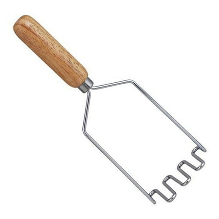 

HIC Potato and Vegetable Masher Single-Wire with Comfortable Wooden Handle 9.75-Inches