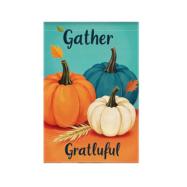 Decoraciones de Otoño para el Hogar Bienvenida a la Bandera Del Jardín Del Otoño, 12x18 Pulgadas, Calabaza Y Hoja de Arce con Patrón de Anciano, Bandera Del Patio Pequeño de Acción de Gracias, Decorac