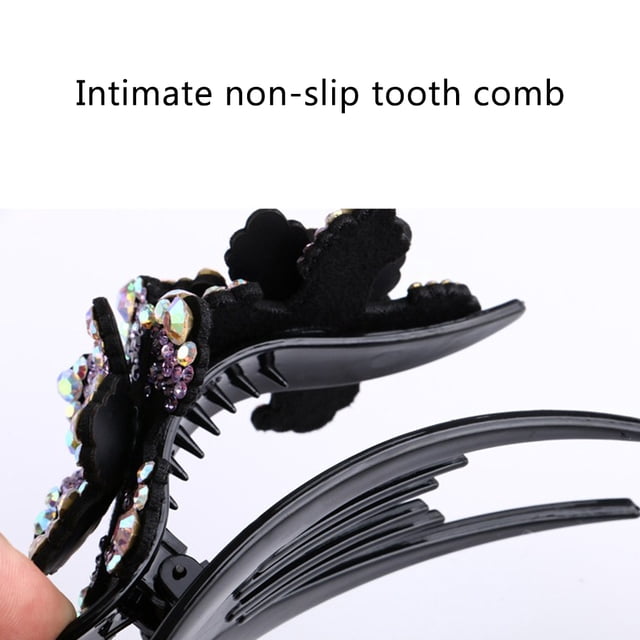 Pinza para el pelo con diamantes de imitación para mujeres y niñas, horquillas de cristal elegantes, accesorios para el cabello largo y grueso elegante