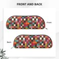 thumbnail image 4 of Leather Semi-Circular Storage Bag 7.5×2.6×1.4in Single Pocket Design Semi-Circular Shape Can Be Used As A Storage Pen Makeup Bag Tan Houndstooth Vintage Texture Hand-Drawn Sketch_1, 4 of 7