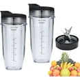 thumbnail image 2 of 24oz Blenders Cups and 7 Fins Blade for BN401, BN400, BN801, BN800, Replacement Cups with Sip and Seal lid, 2 of 8