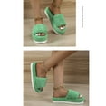 thumbnail image 4 of Nrmvnmi Women's Slippers Summer Open Toe Thick Soled Furry Slippers and Furry Solid Color Home Shoes Green Mothers Day Gifts, 4 of 6