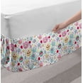 thumbnail image 2 of Birthday Bed Skirt, Cheerful Spotty Pattern with Coffee and Sweets Heart Shaped Flowers Birds Cherries, Elastic Bedskirt Dust Ruffle Wrap Around for Bedding Decor, 4 Sizes, Multicolor, by Ambesonne, 2 of 2