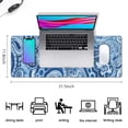 thumbnail image 5 of Long Mouse Pads for Desk,Blue Paisley Pattern Desk Mats on Top Of Desks, Desk Mouse Pad Extra Large with 3mm Non-Slip Base and Stitched Edge for Gaming,Office,Work,Home 31.5"x11.8", 5 of 6