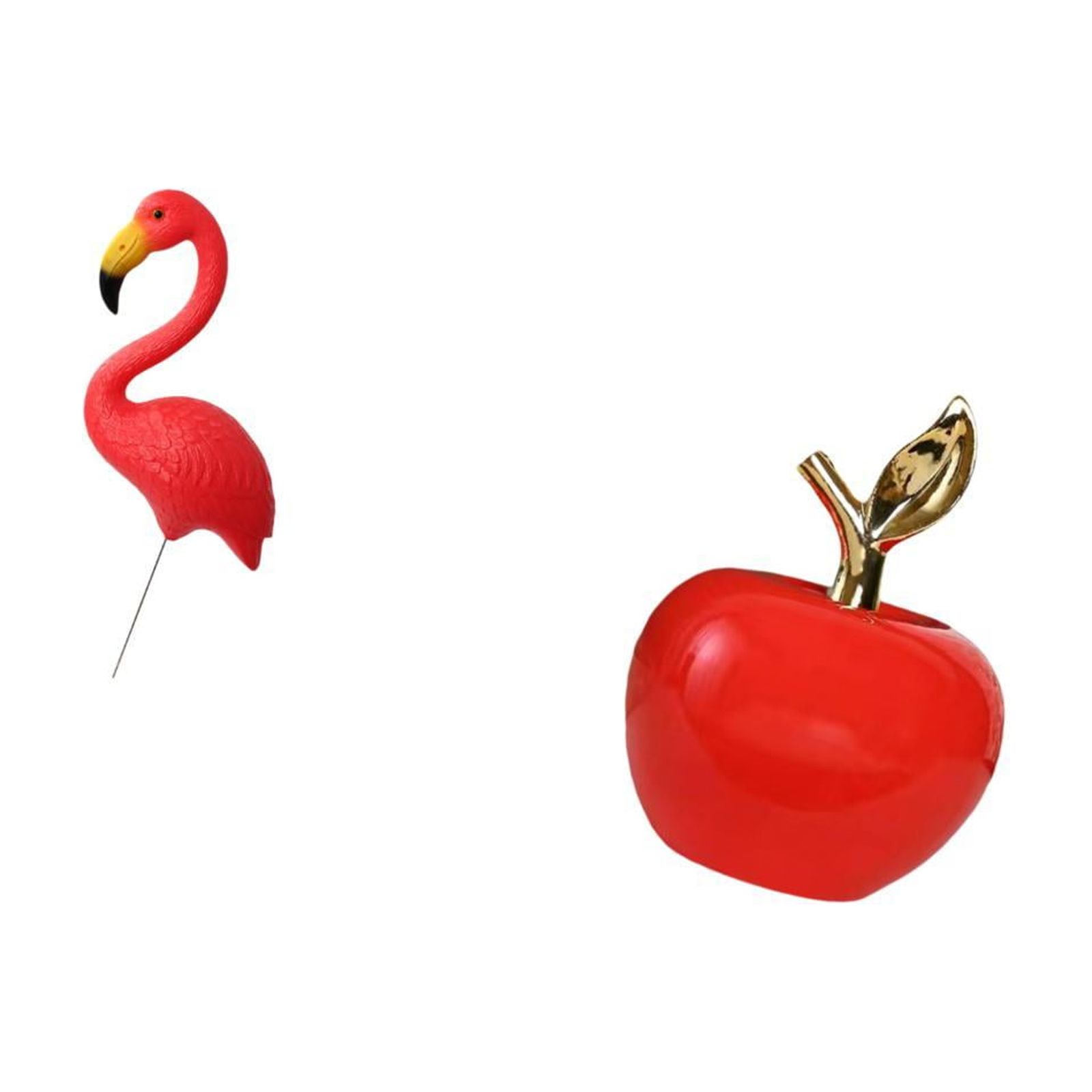 Miulika Flamingo Fairy Garden Stake Sculpture and Ceramic Figurine Ornament for Holiday Spring Backyard Yard Art Home Decoration