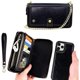 thumbnail image 1 of Crossbody Wallet Case for iPhone 12 Pro Max, Leather Wallet Case Detachable Magnetic 14 Card Zipper Purse Crossbody Chain Wrist Strap Design for iPhone 12 Pro Max 6.7 inch-Black, 1 of 5