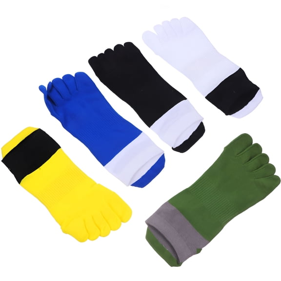 TELOLY 5 Pairs Five Toe Socks for Men Pack Fingers Man Sports Toes Breathable Cotton
