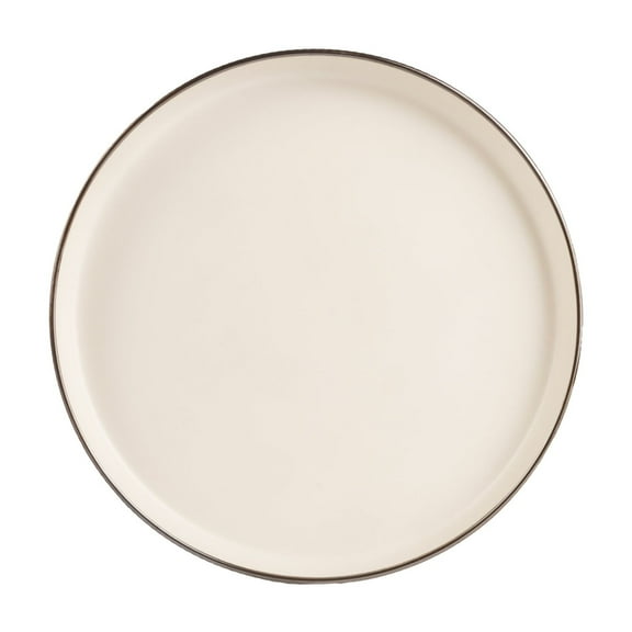 Thyme & Table Aden Ceramic Dinner Plate Cream with Bronze Rim