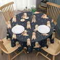 thumbnail image 3 of Goldendoodle Dog Round Tablecloth 60"x60",Wrinkle Wipeable Table Cloth for Kitchen Dining Room Picnic Patio Party, 3 of 6