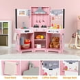 thumbnail image 6 of Pirecart Toddler Play Kitchen Corner Wooden Pretend Toys Playset with Realistic Lights & Sounds, Microwave Oven, Washer and Cooking Accessories, 6 of 7
