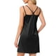 thumbnail image 3 of INSPIRAR CHIC Camisones de Satén para Mujeres Vestido de Noche Chemise Slip Vestido de Noche Sedoso 2XL Negro, 3 of 6
