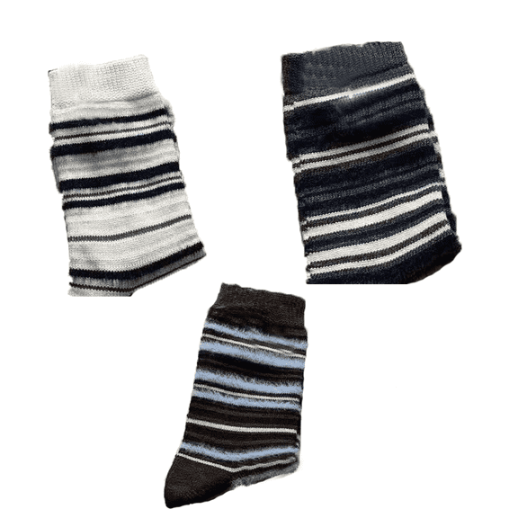 AUQ 3Pairs Socks Soft Breathable Fuzzy Socks,Cozy Long Socks for Indoor Relaxation,Stylish Warm Socks for Winter and Fall Days,Style1