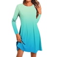 thumbnail image 2 of mfyjkho Vestidos de fiesta para mujer, Vestido tipo jersey estampado de manga corta y cuello redondo para mujer Vestidos largos para mujer s, 2 of 5