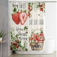 thumbnail image 2 of Shower Curtains for Bathroom-36"x78",Summer Rustic Strawberry Flower Waterproof Bath Curtain Grommet Shower Curtain Set with Hooks,Farmhouse Fruit Floral Bee Washable Bath Accessories, 2 of 7