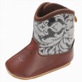 thumbnail image 5 of Booties for Baby & Toddler Cowboy Cowgirl Boots Infant Western Boots Toddler Boys Girls Round Toe Riding Mid Calf Boots Size 12-15 Months, 5 of 9