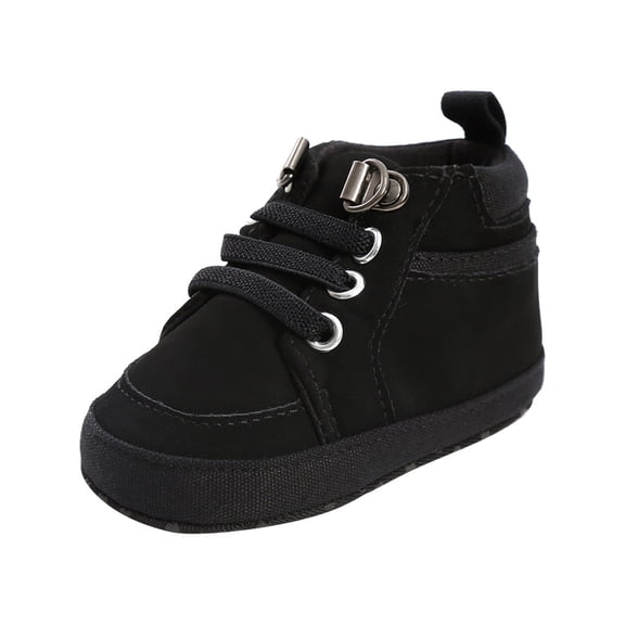 YUNCITY Toddler Baby Boy Girl Shoes First Fashion Shoes Kid Walkers Solid Cross-Tied Shoes Black 0-6 Months
