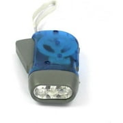 3 LED Hand Winding Dynamo Flashlight for Travel Emergency Camping Climbing Hiking (Blue)