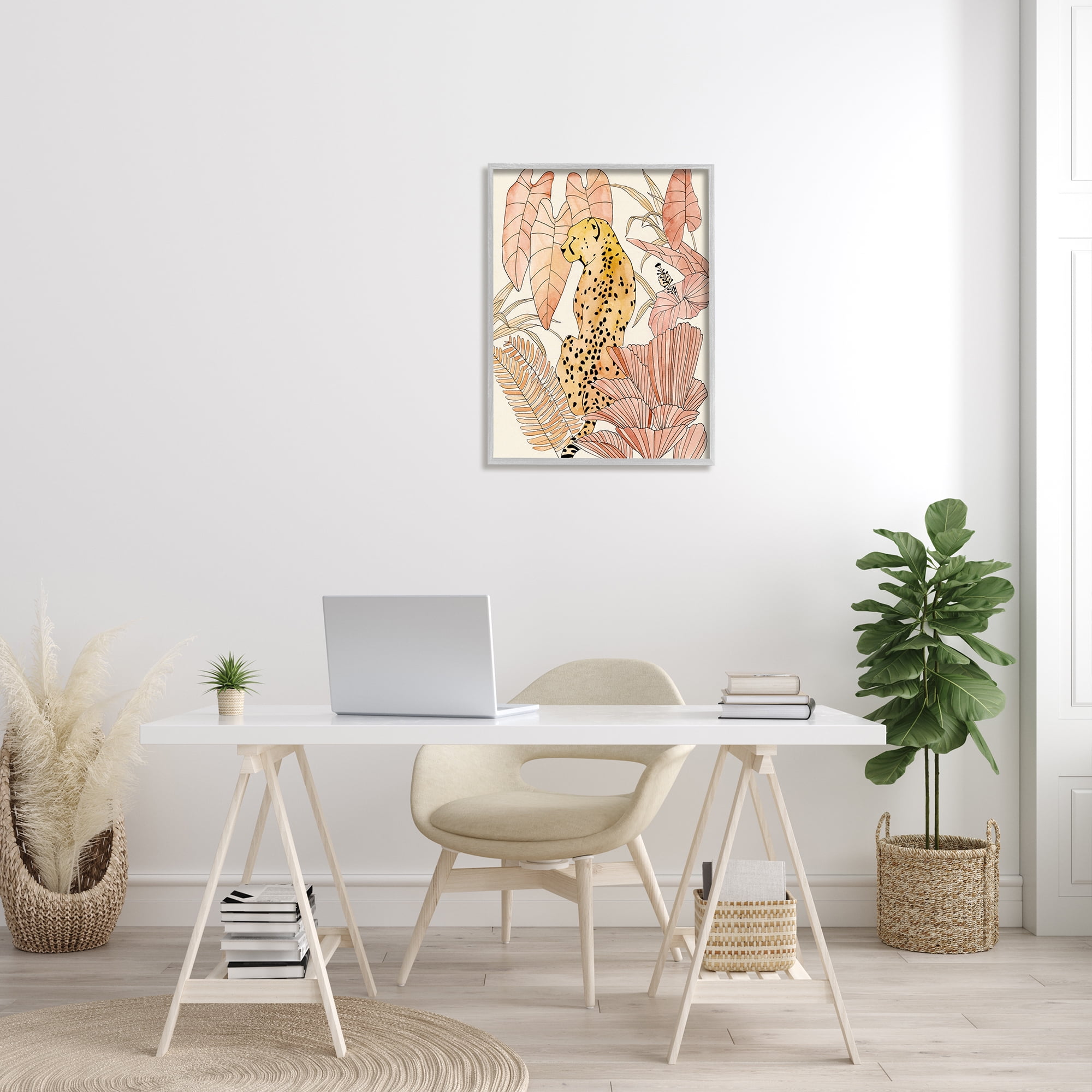 Stupell Industries Tropical Cheetah Blush Forest Palm Fern Fronds, 24 x 30, Design by Annie Warren