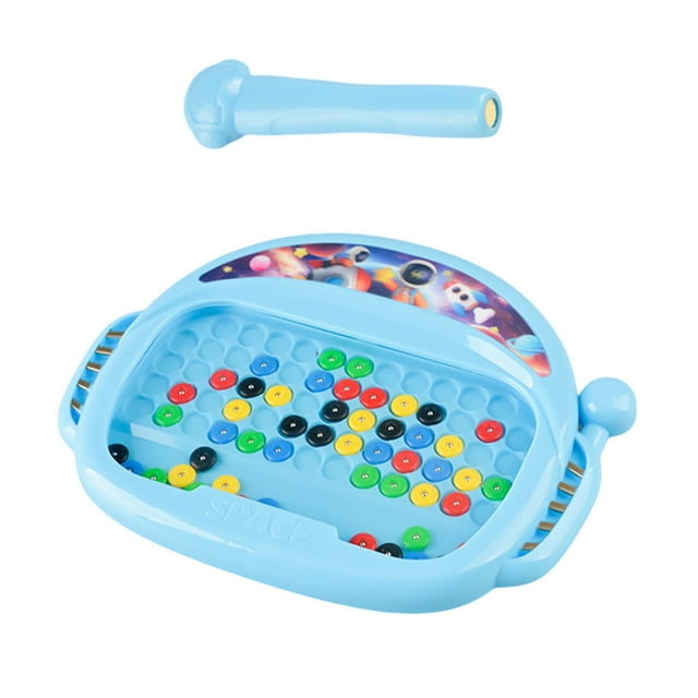 Blue Kids Magnetic Drawing Board Educational Toy With Stylus Pen Grip Training Magnetic Adsorption Portable For Travel Learning Fine Motor Skills Development