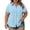 Light Blue, variant on Button Down Shirts For Women Oversized Tshirts Women's Plus Size Short Sleeve Button Down Shirt with Notch Collar and Patch Pockets Wine 3X