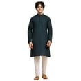 thumbnail image 3 of SKAVIJ Kurta Pajama Set for Men Cotton 2 Piece Top Bottom Traditional Indian Dress Green S, 3 of 7