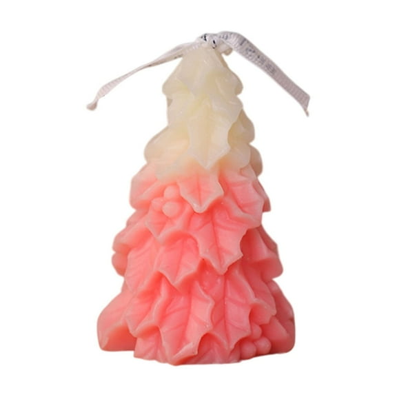 CuiLiyq Christmas Tree Scented Candle, Winter Christmas Tree Cone Candles Home Decor, Maple Berry Candle for Bedroom Bathroom Party (Pink)