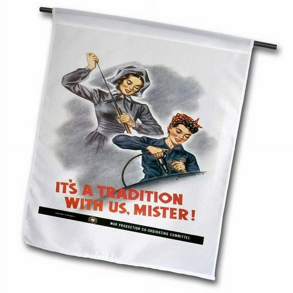 3dRose, Vintage Its a Tradition with Us, Mister War Production Committee Poster, 18 x 27 inch Garden Flag