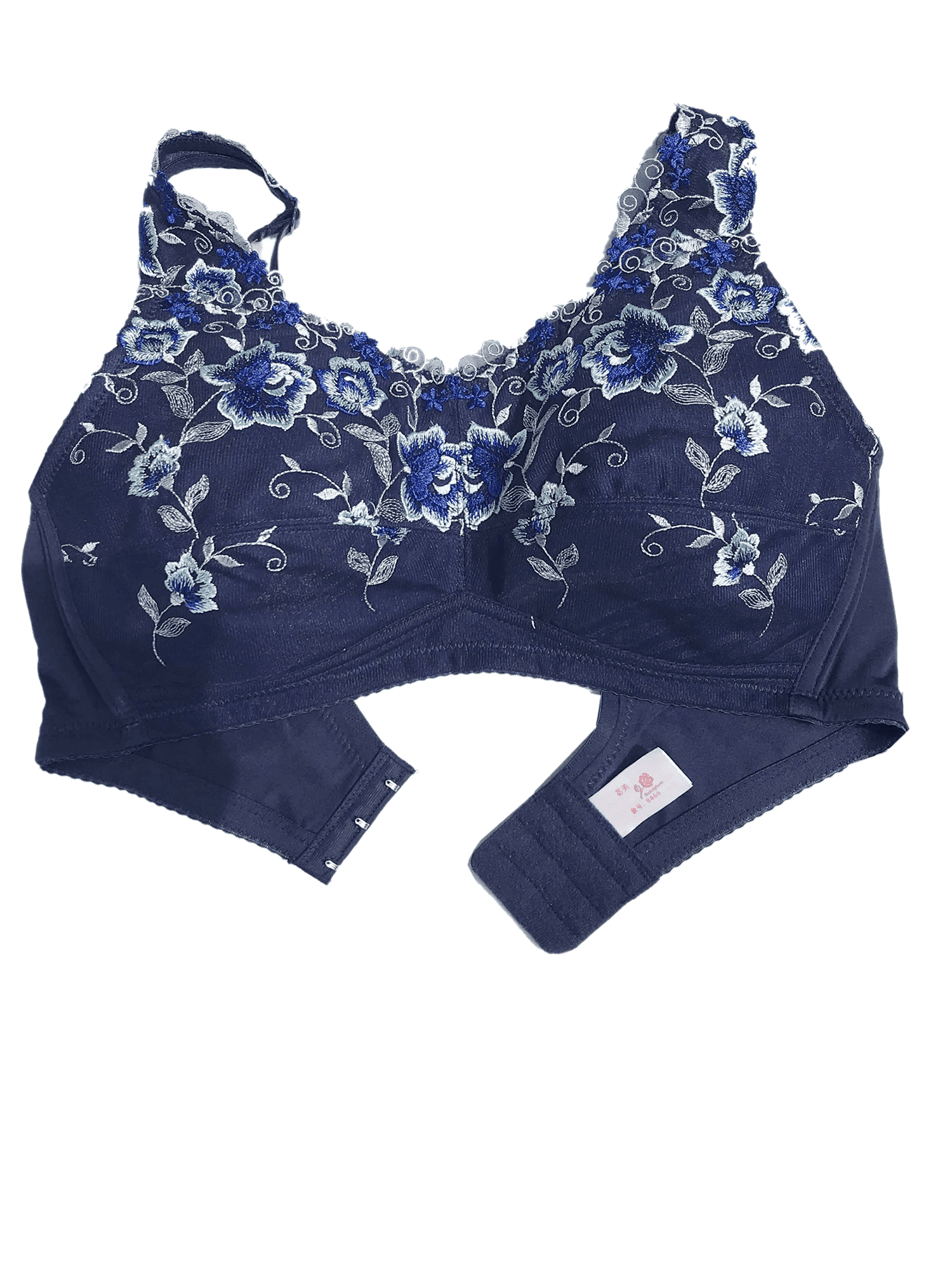 BIMEI Women's Post Surgery Mastectomy Bra with Pockets Surgical Lace Contour with a Full Profile Wire Free Fashion Everyday Bra 8466,Blue,40B