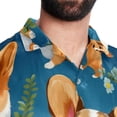 thumbnail image 5 of Corgi Dog Men's Short Sleeve Poplin Shirt, Casual Printed Button Down, Summer Beach Hawaiian Shirts, Unisex, 5 of 6