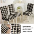 thumbnail image 2 of Chair Covers for Dining Room Set of 4, Stretchy Parson Chair Slipcovers,Black and White Lattice Spandex Banquet Chair Seat Pet Protector Slipcovers for Holiday Home Party, Hotel, 2 of 6