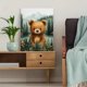 thumbnail image 5 of Qisvanset 12x16 Inch Boho Woodland Bear Canvas Wall Art, Tree Nature Kids Nursery Watercolor Decor, 5 of 5