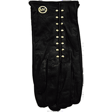 Michael Kors Women's Leather Astor Studded Gloves Black Size XL