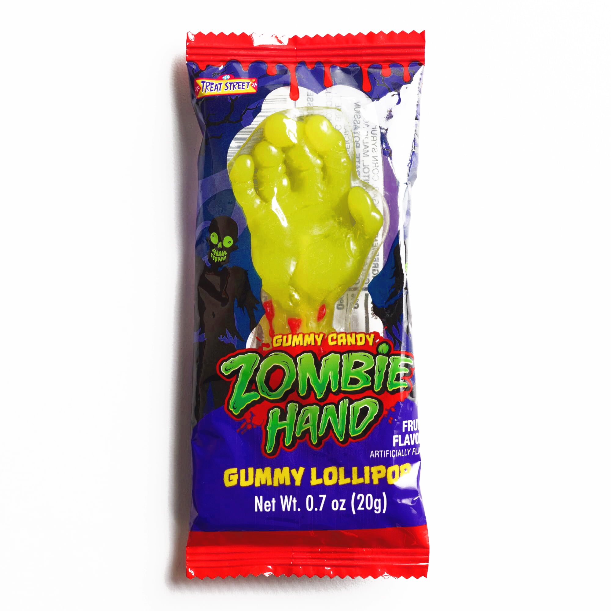 Treat Street Gummy Zombie Hand Lollipop .7 oz each (2 Items Per Order