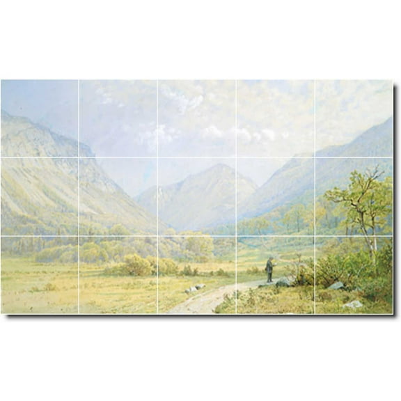 Ceramic Tile Mural-William Richards Landscapes Painting 606. 21.25" w x 12.75" h using (15) 4.25 x 4.25 ceramic tiles