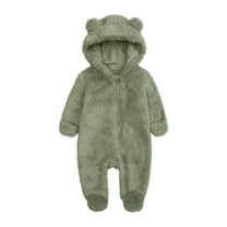 LOVZFMLL Newborn Unisex Plush Pajamas Zip Hooded Onesie Jumpsuit Cute Animal Costume Fall & Winter Warm Footed Sleepwear for Toddlers Boys Girls 0-12 Months