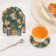 thumbnail image 3 of Yayeee 6 PCS Drink Coasters with Holder Set Woven Absorbent Round Tabletop Hot Pad, Orange Fruit, 3 of 7