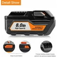 thumbnail image 3 of 2-Pack 18V High-Output 8.0Ah Lithium Battery for Ridgid R840089 R840087 R840086 R840085 R840084 R840083, 3 of 9