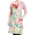 thumbnail image 5 of Pioneer Flower Floral Print Pattern Apron-Garden Aprons for Women with Pockets-Cotton Linen Waterproof Kitchen Cooking Gardening Aprons Adjustable for Kitchen,Cooking,BBQ and Salon 33x27 Inch, 5 of 7