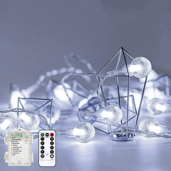 Lights Battery Operated 33ft 80LED String Lights with Remote Waterproof Indoor Outdoor Hanging Decorative Christmas Lights for Home Party Patio Garden Wedding