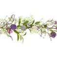 thumbnail image 3 of Northlight Artificial Wildflower and Berry Spring Garland, Purple, 5 ft, 3 of 5